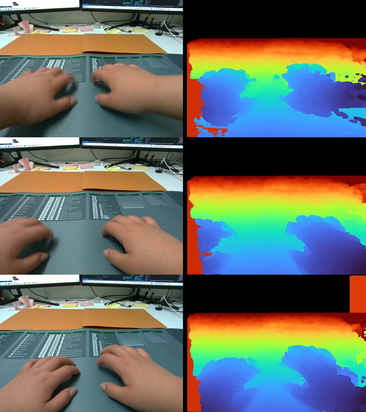 Dataset samples showing RGB and depth pairs