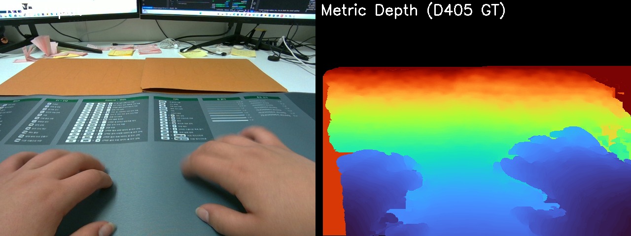 RGB and metric depth pair from D405